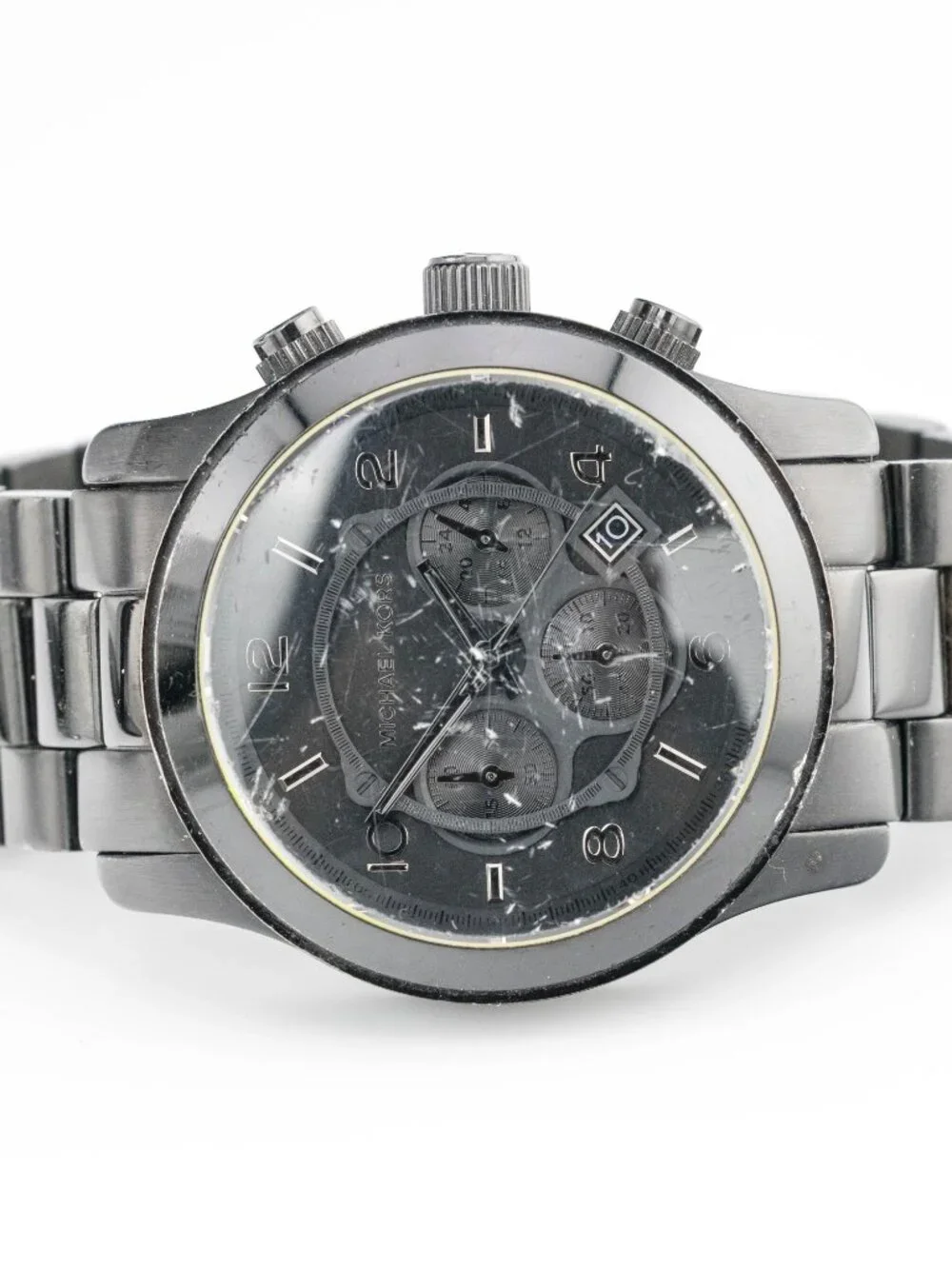 Michael Kors MK-8157 Black-Tone Chronograph Watch Men's New Battery